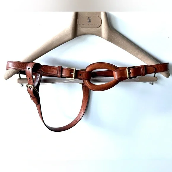 Ralph Lauren Purple Label Tri-strap O-ring Leather Belt - Picture 8 of 16